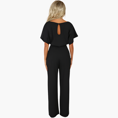 Women's Elegant Wide-Leg Belted Jumpsuit – Versatile Chic Outfit for Any Occasion