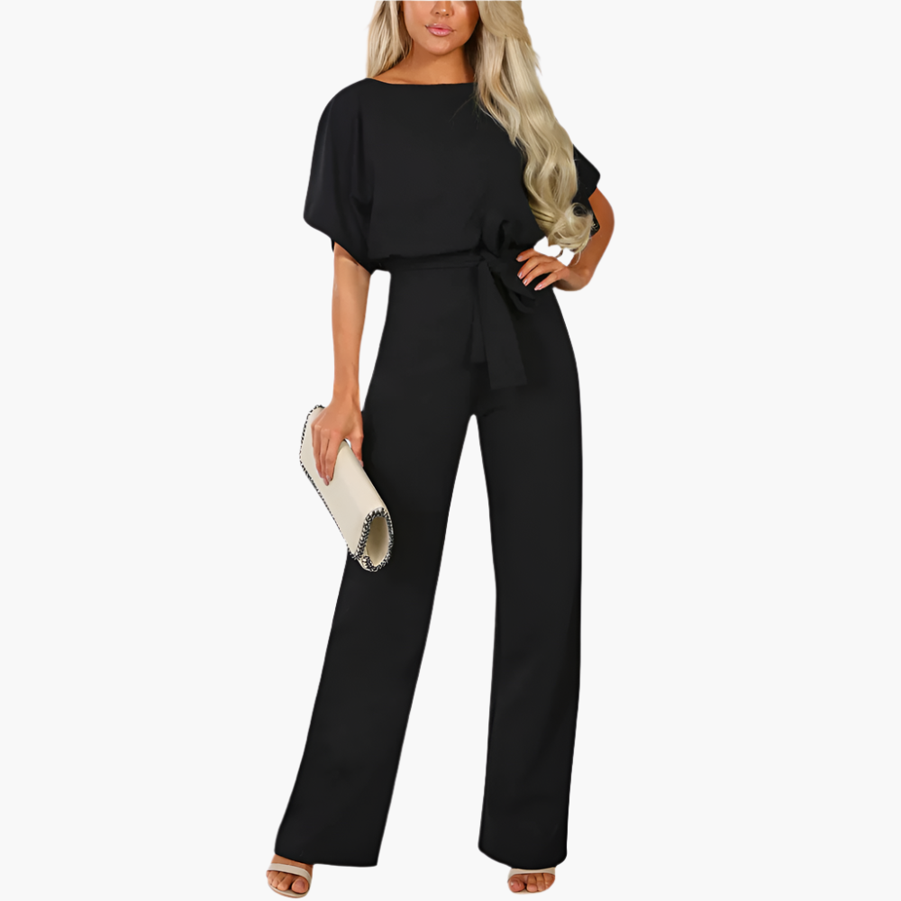 Women's Elegant Wide-Leg Belted Jumpsuit – Versatile Chic Outfit for Any Occasion