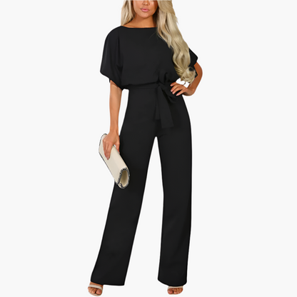Women's Elegant Wide-Leg Belted Jumpsuit – Versatile Chic Outfit for Any Occasion