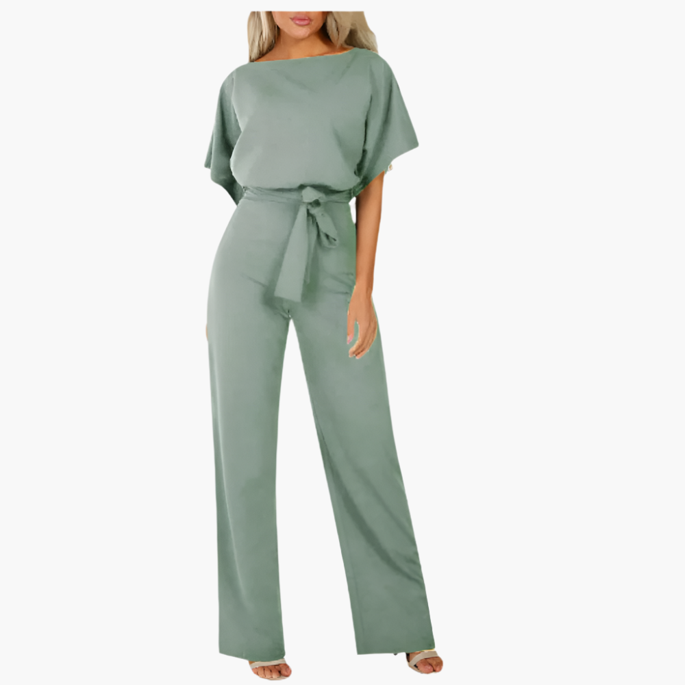 Women's Elegant Wide-Leg Belted Jumpsuit – Versatile Chic Outfit for Any Occasion