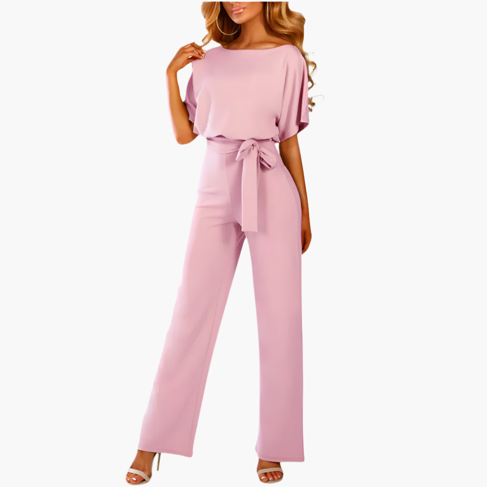 Women's Elegant Wide-Leg Belted Jumpsuit – Versatile Chic Outfit for Any Occasion