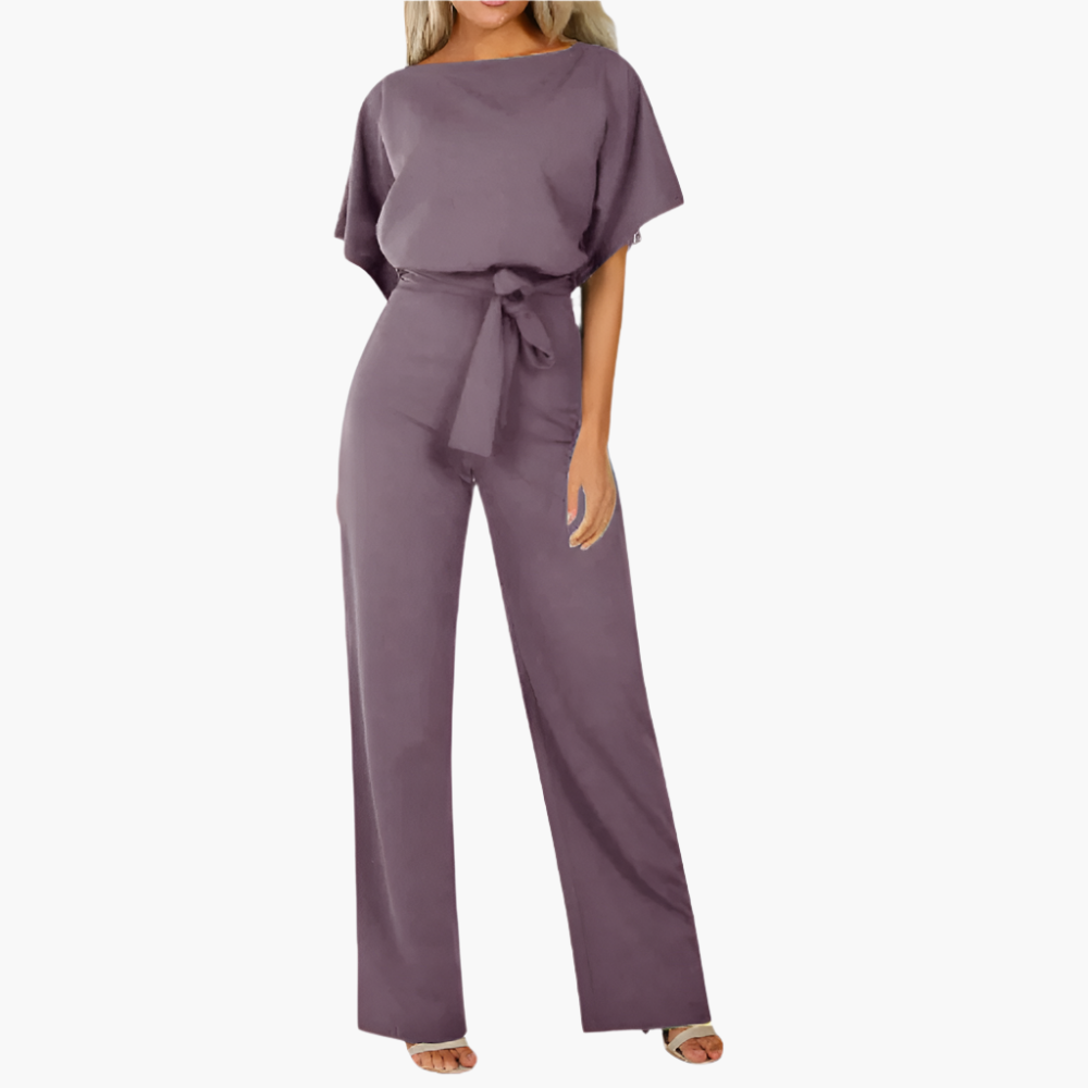 Women's Elegant Wide-Leg Belted Jumpsuit – Versatile Chic Outfit for Any Occasion