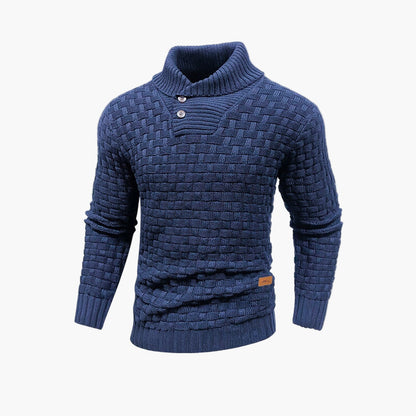 Men's Stylish Thermal Knit Pullover Sweater – Autumn Essential Classic Fit