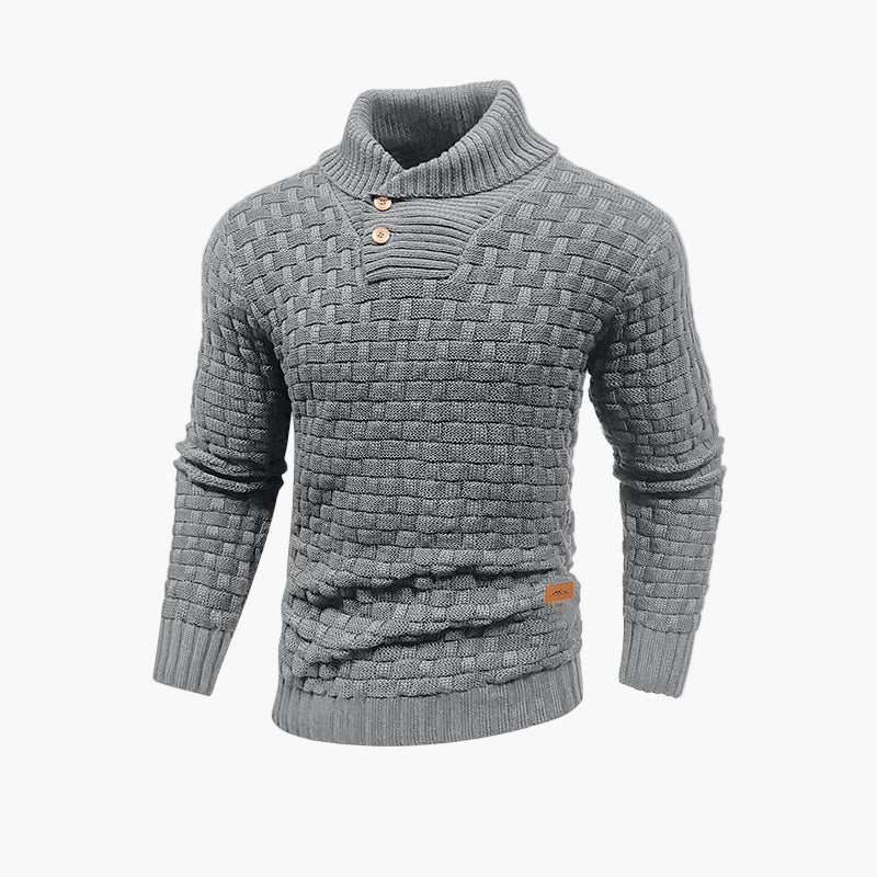 Men's Stylish Thermal Knit Pullover Sweater – Autumn Essential Classic Fit