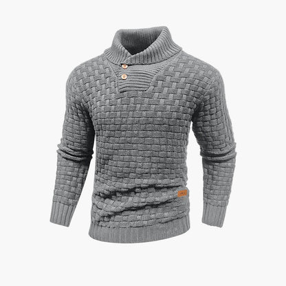 Men's Stylish Thermal Knit Pullover Sweater – Autumn Essential Classic Fit