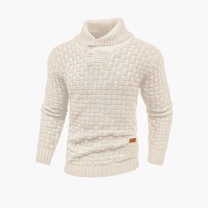 Men's Stylish Thermal Knit Pullover Sweater – Autumn Essential Classic Fit