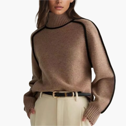 Women's Modern Turtleneck Sweater – Casual & Elegant Loose Fit Pullover for Fall and Winter