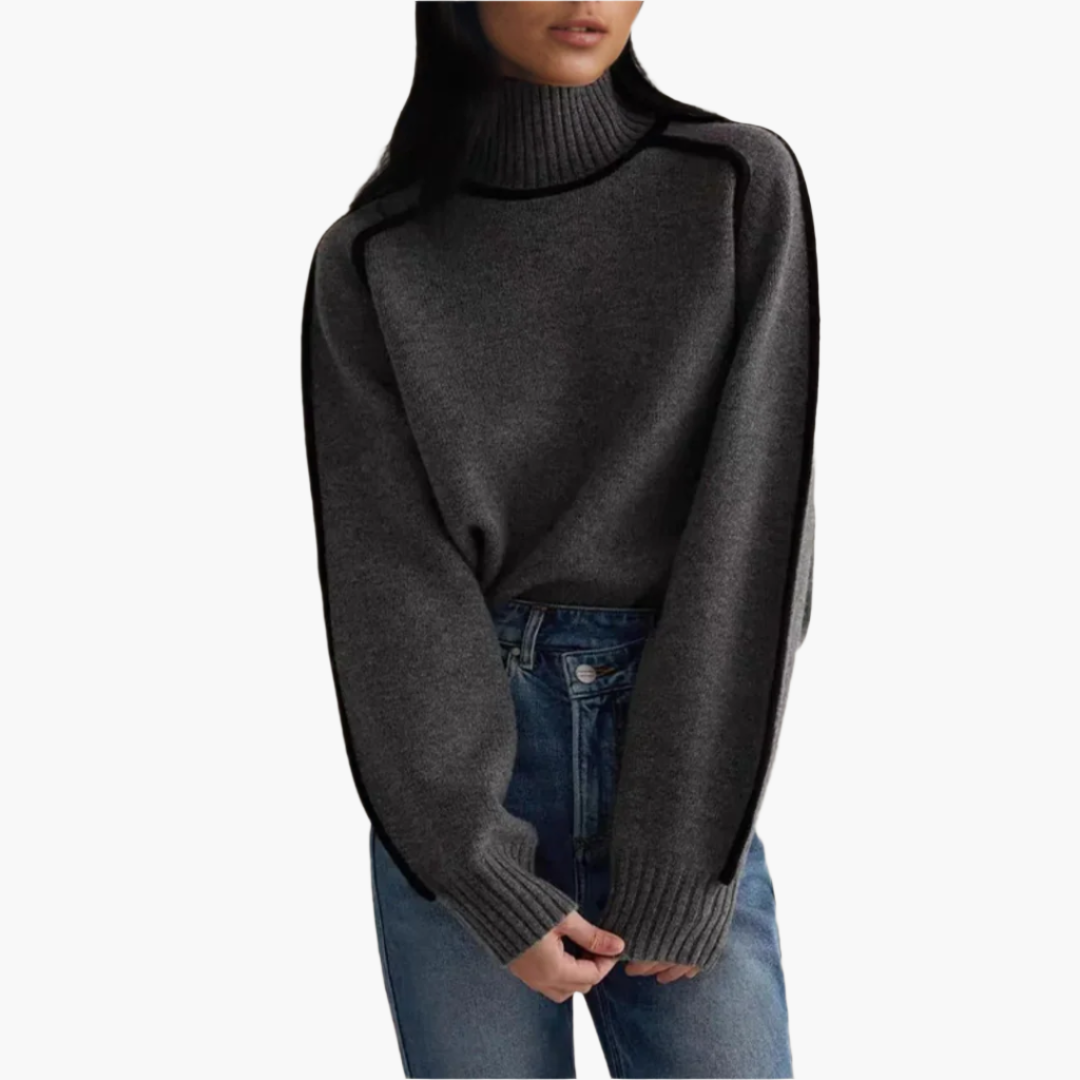 Women's Modern Turtleneck Sweater – Casual & Elegant Loose Fit Pullover for Fall and Winter