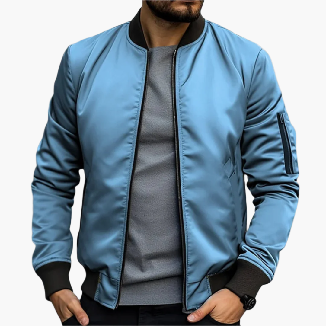 Men's Bomber Style Lightweight Transitional Jacket – Modern Casual Versatility