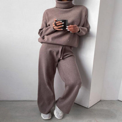 Women's Casual Turtleneck Sweater Lounge Set – Cozy Everyday Wear