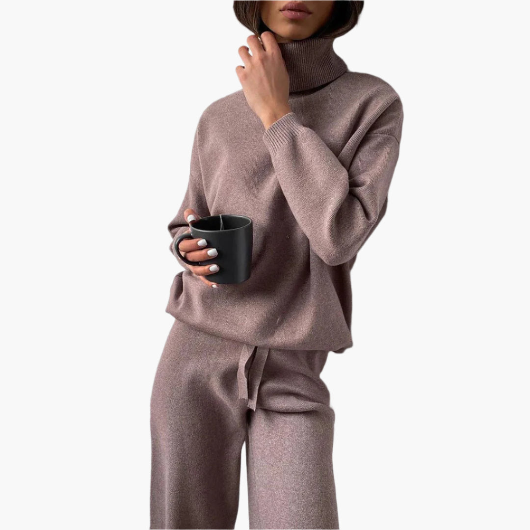 Women's Casual Turtleneck Sweater Lounge Set – Cozy Everyday Wear
