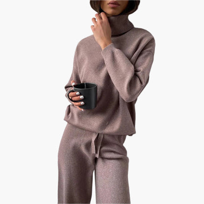 Women's Casual Turtleneck Sweater Lounge Set – Cozy Everyday Wear