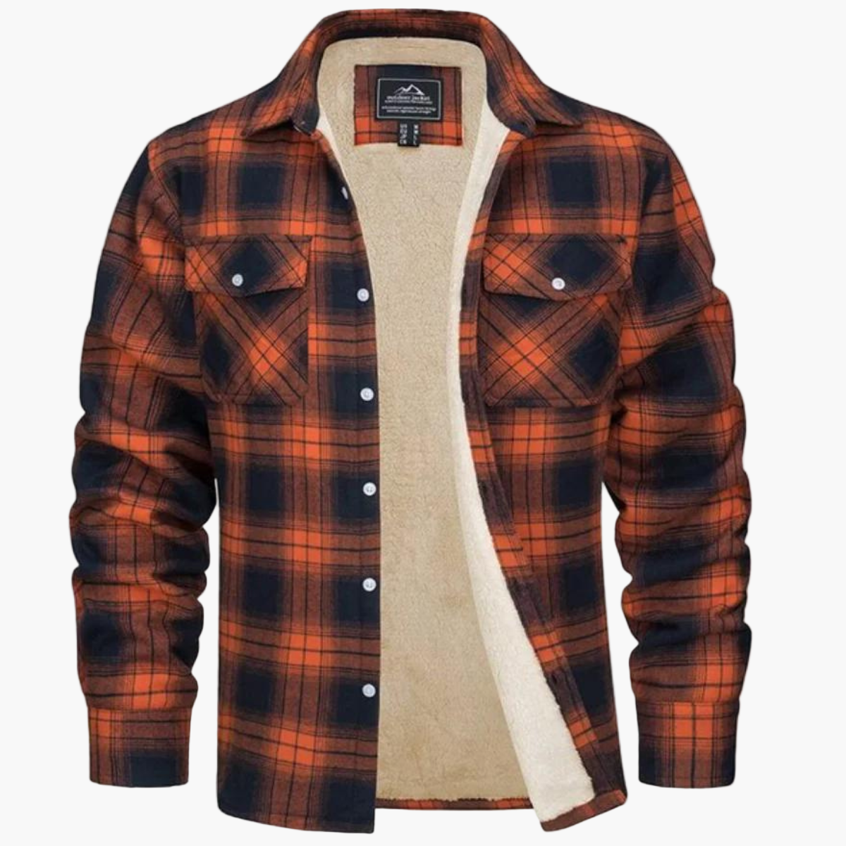 Men's Plaid Sherpa-Lined Winter Shirt Jacket – Classic Checkered Style for Cold Weather
