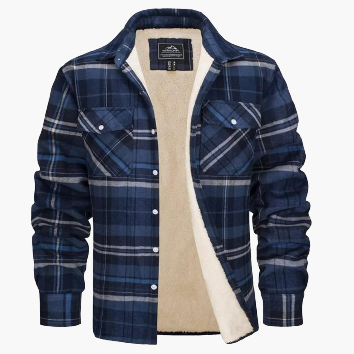 Men's Plaid Sherpa-Lined Winter Shirt Jacket – Classic Checkered Style for Cold Weather