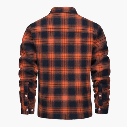 Men's Plaid Sherpa-Lined Winter Shirt Jacket – Classic Checkered Style for Cold Weather