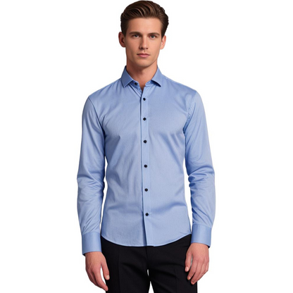 Men's Classic Stretch Dress Shirt – Slim Fit Business & Casual Long Sleeve