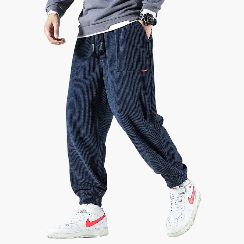Men's Relaxed Fit Corduroy Jogger Pants for Casual and Streetwear Style