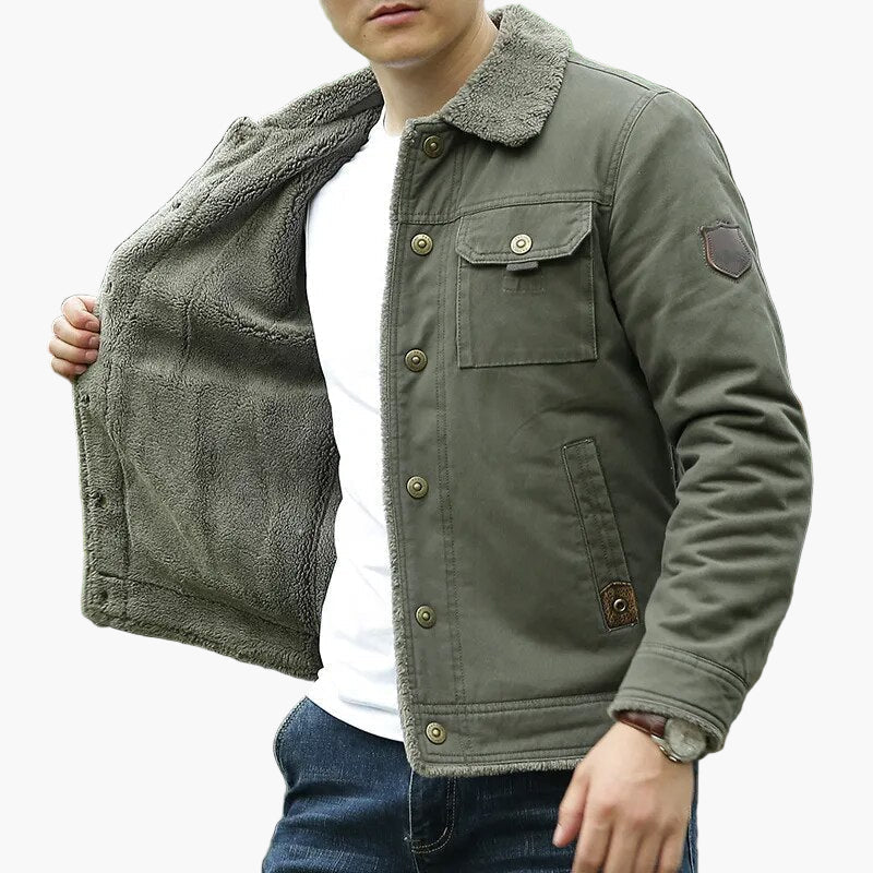 Men's Casual Outdoor Sherpa Collar Button-Up Jacket – Versatile Street Style