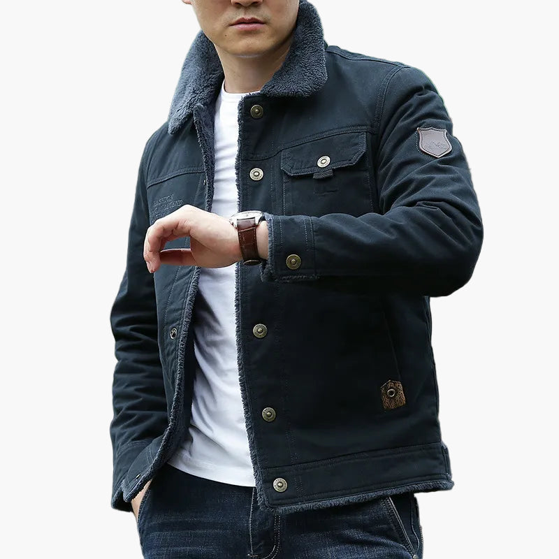 Men's Casual Outdoor Sherpa Collar Button-Up Jacket – Versatile Street Style