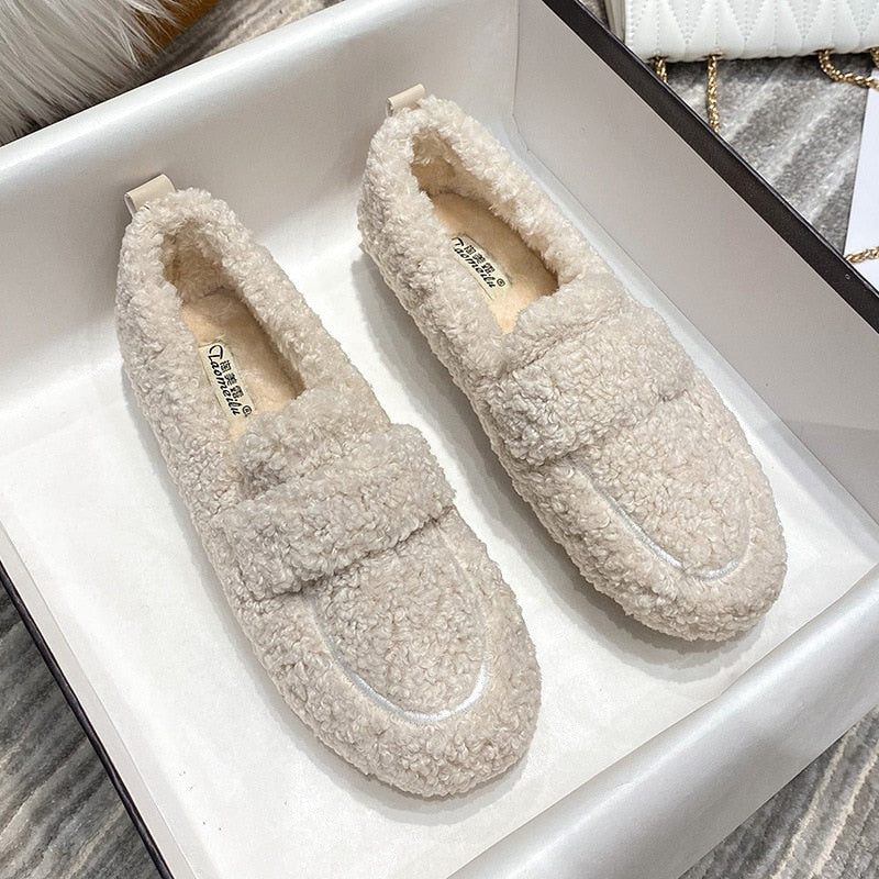 Women's Cozy Plush Indoor Loafers House Shoes Slip-On Comfort Style