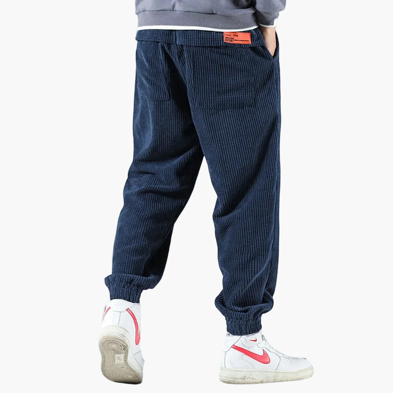 Men's Relaxed Fit Corduroy Jogger Pants for Casual and Streetwear Style