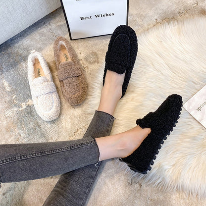 Women's Cozy Plush Indoor Loafers House Shoes Slip-On Comfort Style