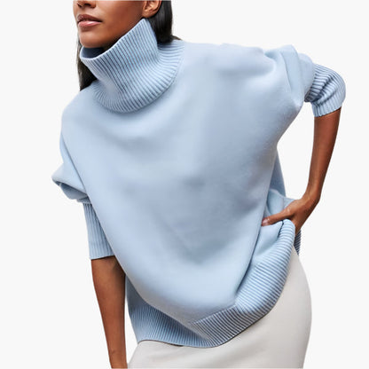 Women's Elegant Full Sleeve Turtleneck Sweater – Sophisticated Loose Fit Knitwear for Stylish Everyday Wear