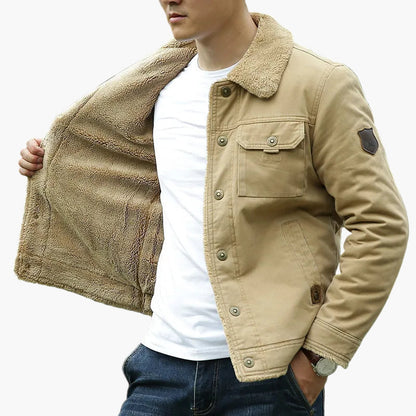 Men's Casual Outdoor Sherpa Collar Button-Up Jacket – Versatile Street Style