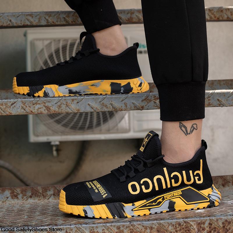 Men's Safety Work Sneakers – Lightweight Anti-Slip Steel Toe Athletic Shoes for Construction & Outdoor Use