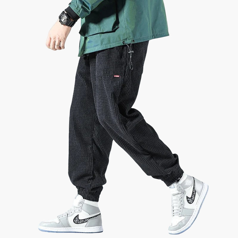 Men's Relaxed Fit Corduroy Jogger Pants for Casual and Streetwear Style