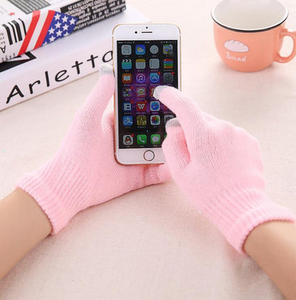 Women's Winter Touchscreen Waterproof Furry Gloves for Cold Weather