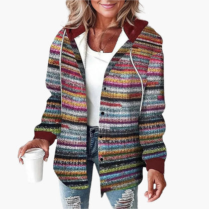 Women's Plaid Hooded Button-Up Shacket – Casual Fall Layering Jacket