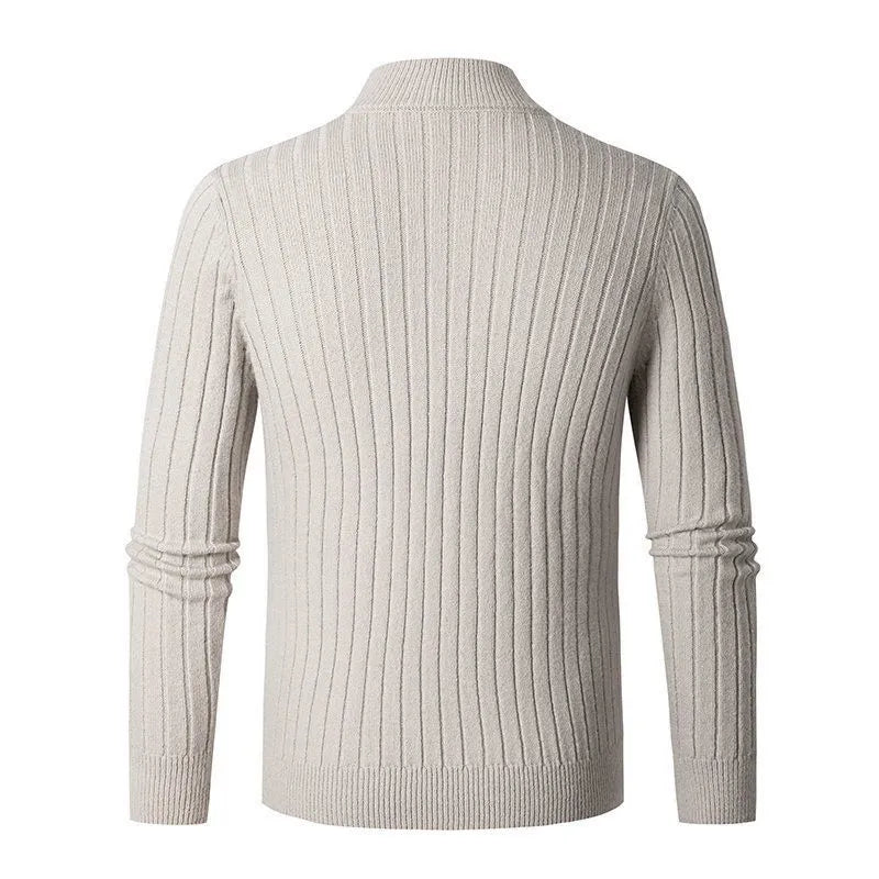 Men's Ribbed Half-Zip Sweater – Stylish Everyday Pullover for Casual and Smart Looks