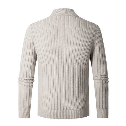 Men's Ribbed Half-Zip Sweater – Stylish Everyday Pullover for Casual and Smart Looks