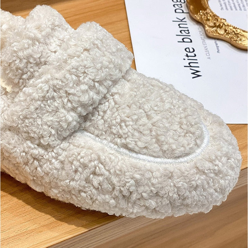 Women's Cozy Plush Indoor Loafers House Shoes Slip-On Comfort Style