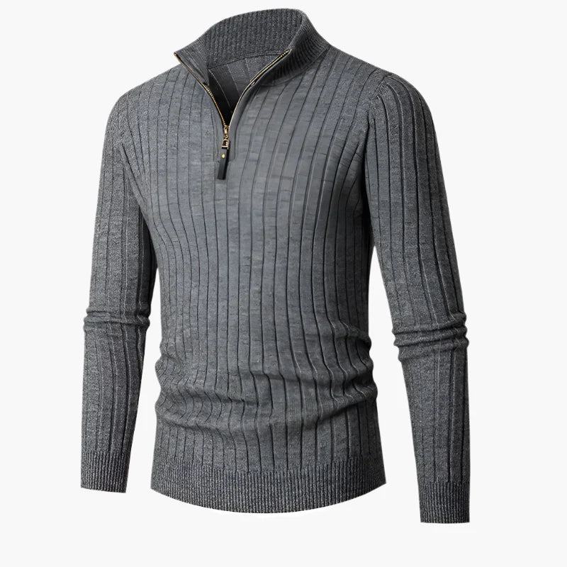 Men's Ribbed Half-Zip Sweater – Stylish Everyday Pullover for Casual and Smart Looks