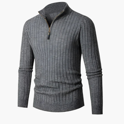 Men's Ribbed Half-Zip Sweater – Stylish Everyday Pullover for Casual and Smart Looks