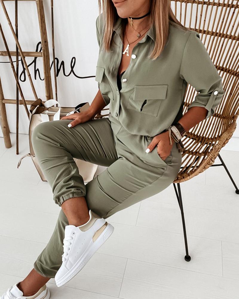 Women's Casual Utility Jumpsuit – Everyday Fashion One-Piece with Pockets