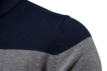 Men's Classic Quarter-Zip Striped Sweater – Versatile Casual Fashion Pullover