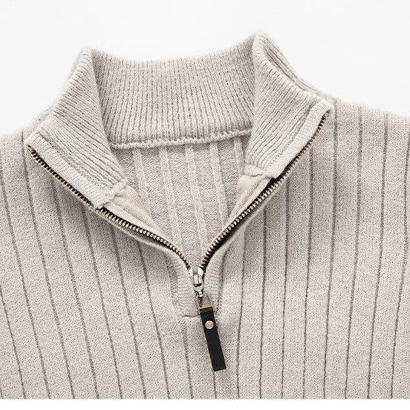 Men's Ribbed Half-Zip Sweater – Stylish Everyday Pullover for Casual and Smart Looks