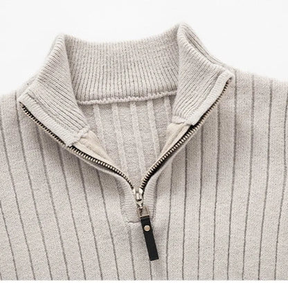 Men's Ribbed Half-Zip Sweater – Stylish Everyday Pullover for Casual and Smart Looks