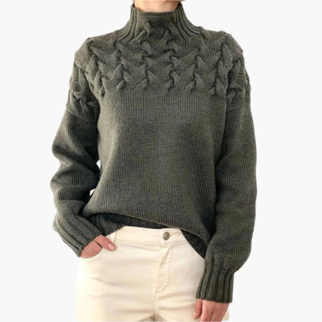 Women's Chunky Knit Turtleneck Sweater – Cozy Winter Style, Fashionable Pullover for Everyday Wear