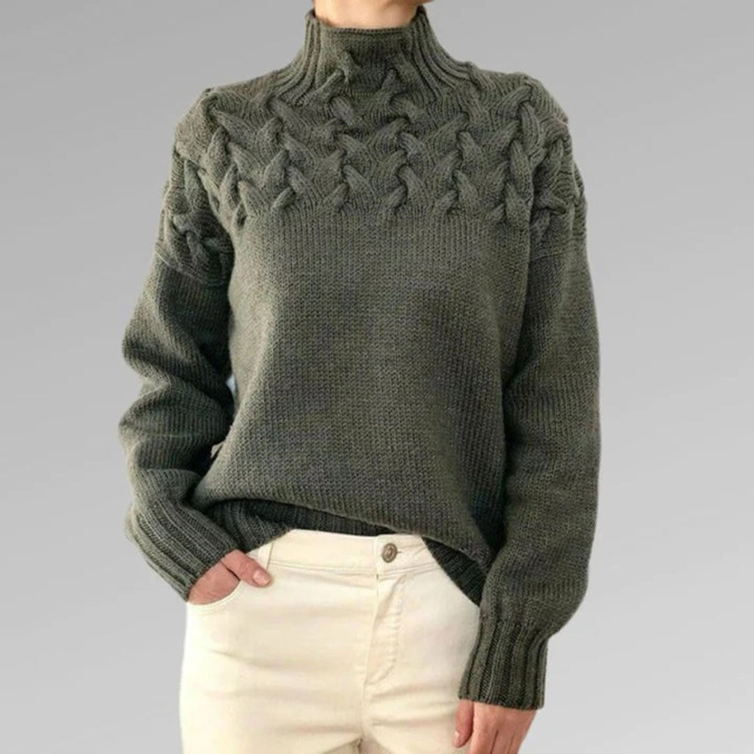 Women's Chunky Knit Turtleneck Sweater – Cozy Winter Style, Fashionable Pullover for Everyday Wear