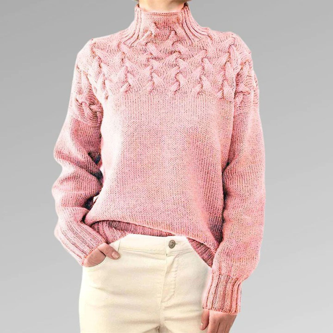 Women's Chunky Knit Turtleneck Sweater – Cozy Winter Style, Fashionable Pullover for Everyday Wear