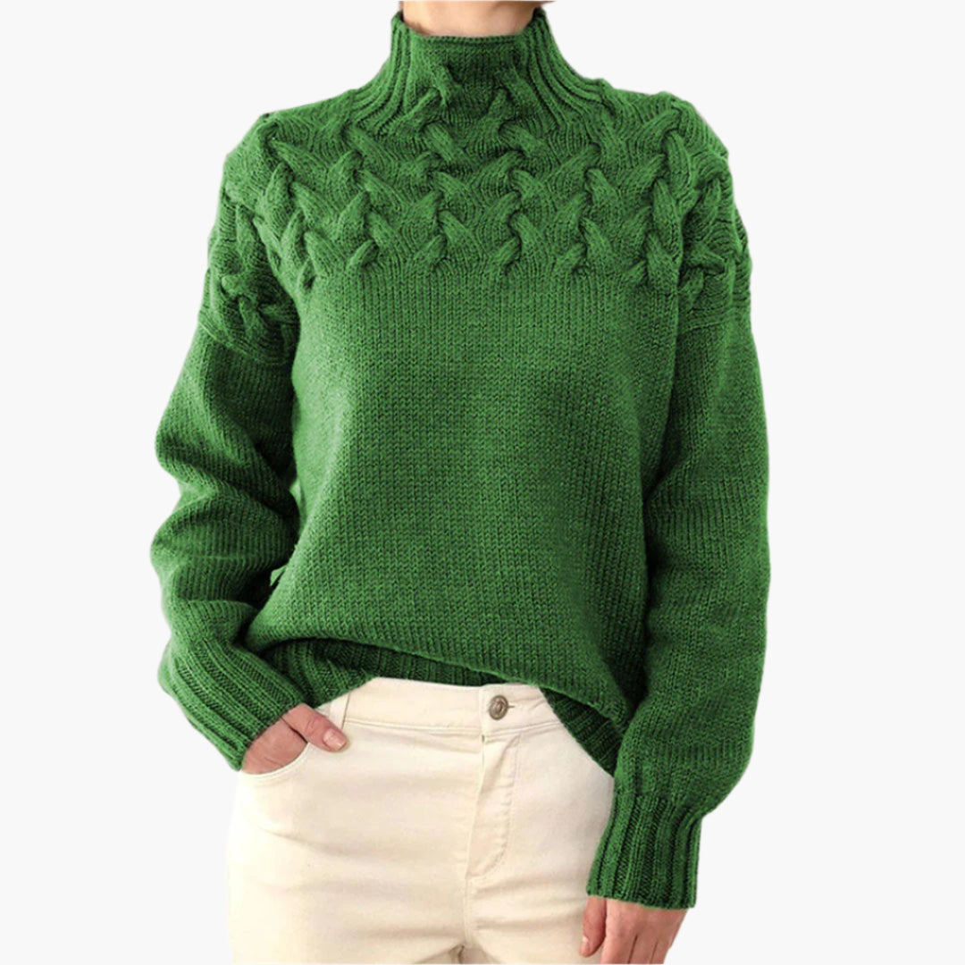 Women's Chunky Knit Turtleneck Sweater – Cozy Winter Style, Fashionable Pullover for Everyday Wear