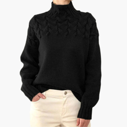 Women's Chunky Knit Turtleneck Sweater – Cozy Winter Style, Fashionable Pullover for Everyday Wear