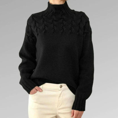 Women's Chunky Knit Turtleneck Sweater – Cozy Winter Style, Fashionable Pullover for Everyday Wear