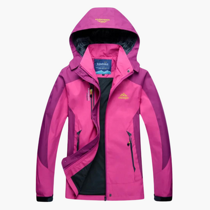 Women's Outdoor Waterproof Breathable Hiking Jacket with Hood
