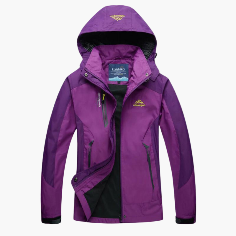 Women's Outdoor Waterproof Breathable Hiking Jacket with Hood