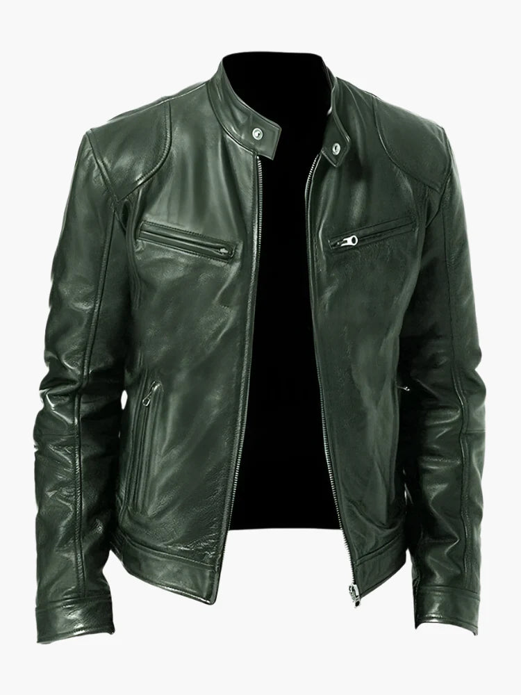 Men's Classic Moto Biker Jacket for Versatile Casual and Urban Style